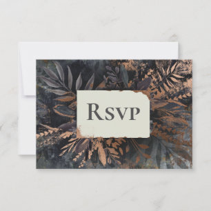 Antwoordkaart donkere en sombere bruiloft RSVP kaartje