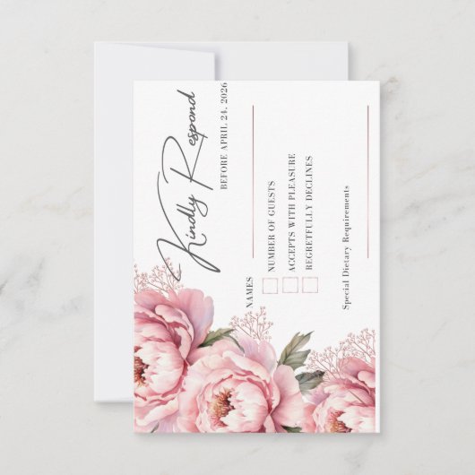 Antwoordkaart 'Don't Make Me Blush' RSVP Kaartje (Voorkant)