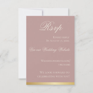 Antwoordkaart 'Garden Party Mauve en Goud' RSVP Kaartje