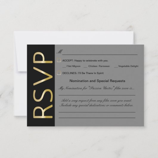 Antwoordkaart Gasten Keuzekaart Kaart (Achterkant)