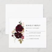 Antwoordkaart in Bourgondië en Crème (Voorkant / Achterkant)