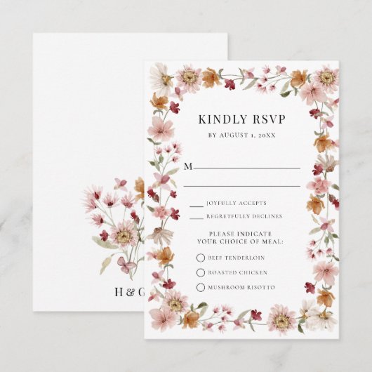 Antwoordkaart Landelijke Maaltijd RSVP Kaartje (Voorkant / Achterkant)