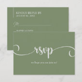 Antwoordkaart met menusectie Eenvoudige RSVP-kaart RSVP Kaartje (Voorkant / Achterkant)