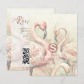 Antwoordkaart met QR-code voor vrijgezellenfeest RSVP Kaartje (Voorkant / Achterkant)