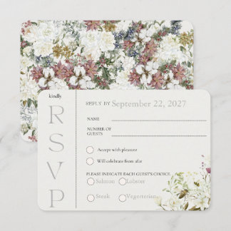 Antwoordkaart met wilde bloemen RSVP kaartje