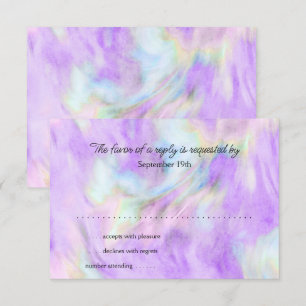 Antwoordkaart Paarse Tie-Dye-ontwerp RSVP Kaartje