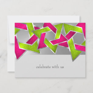 Antwoordkaart Roze Lime Ster van David Elke Kleur Kaart