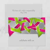 Antwoordkaart Roze Lime Ster van David Elke Kleur Kaart (Voorkant / Achterkant)