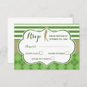 Antwoordkaart RSVP golf groen goud Kaart (Voorkant / Achterkant)