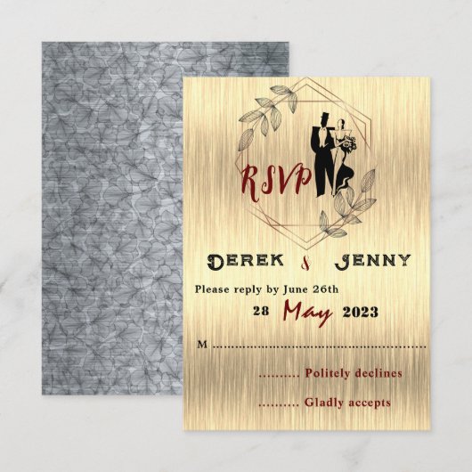 Antwoordkaart RSVP Kaartje (Voorkant / Achterkant)