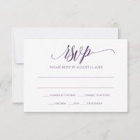 Antwoordkaart RSVP | Luxe kalligrafie (Pruim)
