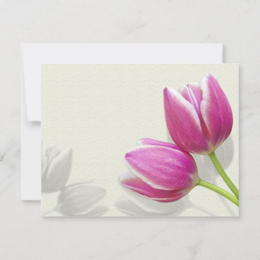 Antwoordkaart Trouwuitnodiging Roze Tulp RSVP Kaartje (Achterkant)