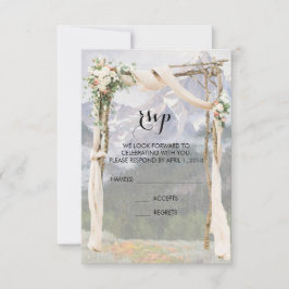 Antwoordkaart voor buitenbruiloft in Mountain Arbo Kaart