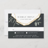 Antwoordkaart voor olijfblad met entree-opties RSVP kaartje (Voorkant)