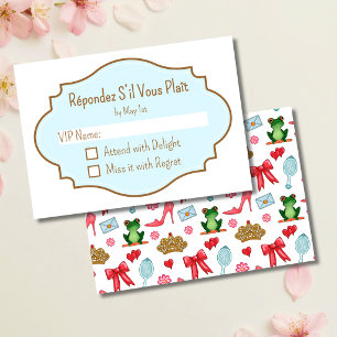 Antwoordkaart voor Prinsessenfeest RSVP Kaartje