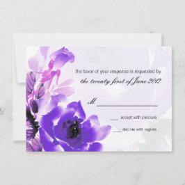 Antwoordkaart voor trouw-RSVP van Purple Rose RSVP Kaartje