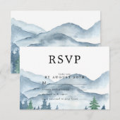 Antwoordkaart voor waterverf bos bruiloft RSVP kaartje (Voorkant / Achterkant)