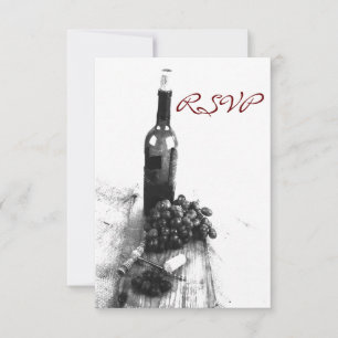 Antwoordkaart voor wijn diner RSVP kaartje