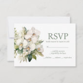 Antwoordkaart voor witte orchideeën menuopties RSV RSVP Kaartje (Voorkant)