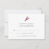 Antwoordkaart voor zee-thema kreeft RSVP kaartje (Voorkant)