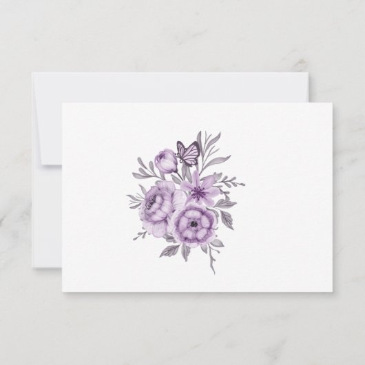 Antwoordkaart Watercolor Orchidee RSVP Kaartje (Achterkant)