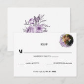 Antwoordkaart Watercolor Orchidee RSVP Kaartje (Voorkant / Achterkant)