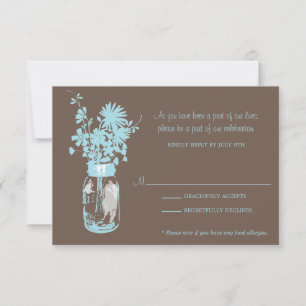 Antwoordkaart Wilde Bloemen & Metselpot RSVP Kaartje