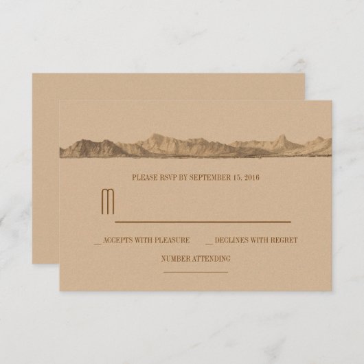 Antwoordkaarten voor berghuwelijk RSVP kaartje (Voorkant / Achterkant)