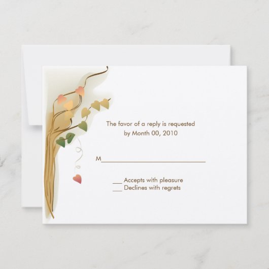 Antwoordkaarten voor herfst-huwelijksuitnodiging RSVP kaartje (Voorkant)