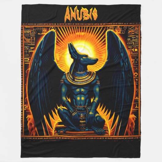 Anubis Egyptian God Fleece Blanket Deken (Voorkant)