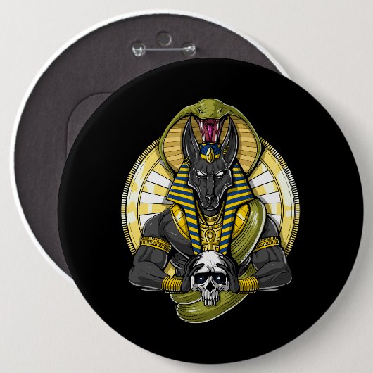 Anubis Egyptian Wolf God Ronde Button 6,0 Cm (Voorkant /achterkant)
