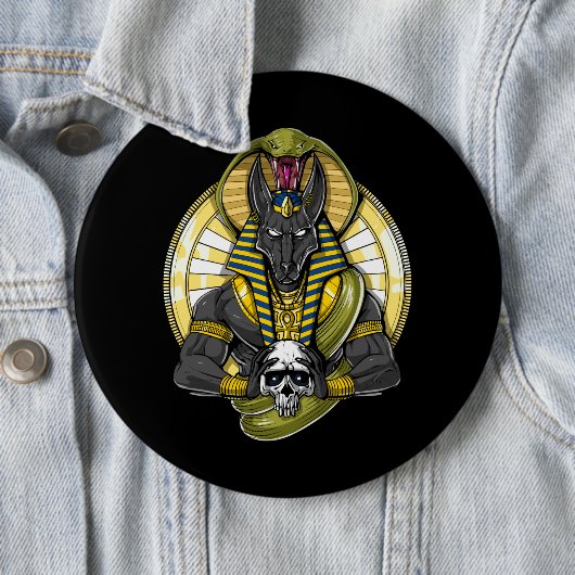 Anubis Egyptian Wolf God Ronde Button 6,0 Cm (In situ)