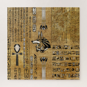 Anubis - Egyptische God - Gold en Pearl Legpuzzel