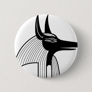 Anubis Egyptische God. Ronde Button 5,7 Cm