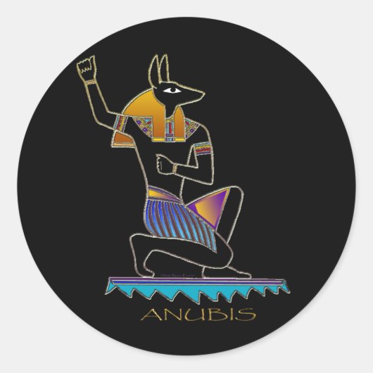 ANUBIS Egyptische God Ronde Sticker (Voorkant)