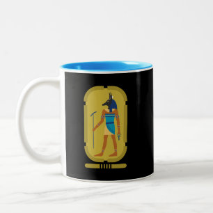 Anubis Egyptische God Van Mummificatie Koffiemok Tweekleurige Koffiemok