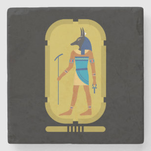 Anubis Egyptische God van Mummificatie Stenen Onderzetter