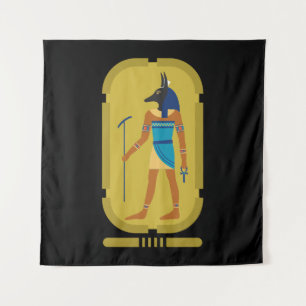 Anubis Egyptische God van Mummificatie Wandkleed