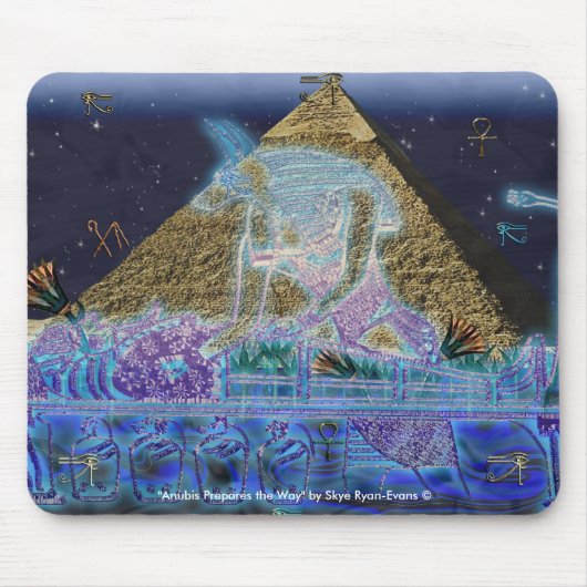 Anubis & Farao Oude Egyptische kunst Mousepad Muismat (Voorkant)
