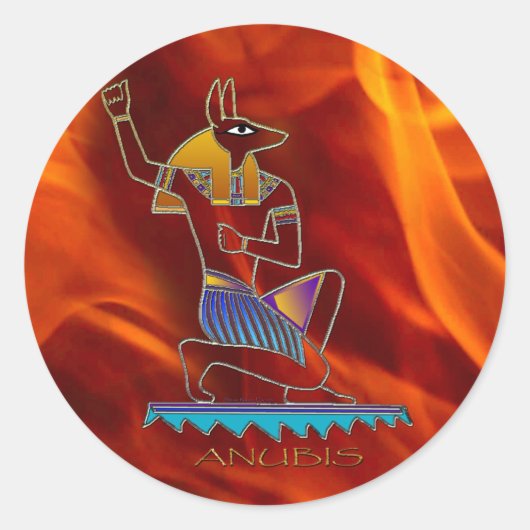 ANUBIS & Flames Egyptische God History Sticker Set (Voorkant)