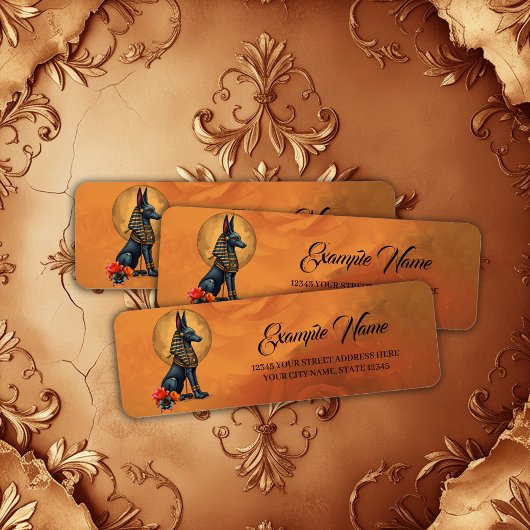 Anubis in the moonlight,  etiket