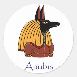 Anubis - Oud-Egyptische god Ronde Sticker