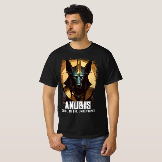 Anubis Oude Egyptische God van de Dood T-shirt (Voorkant volledig)