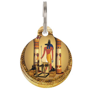 Anubis tegen gouden achtergrond huisdierpenning