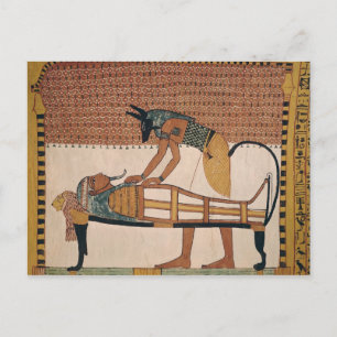 Anubis woont de mammie van Sennedjem bij Briefkaart
