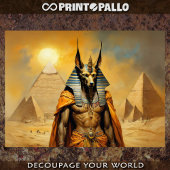 Anubisgod van het oude Egypte met piramides - Tissuepapier