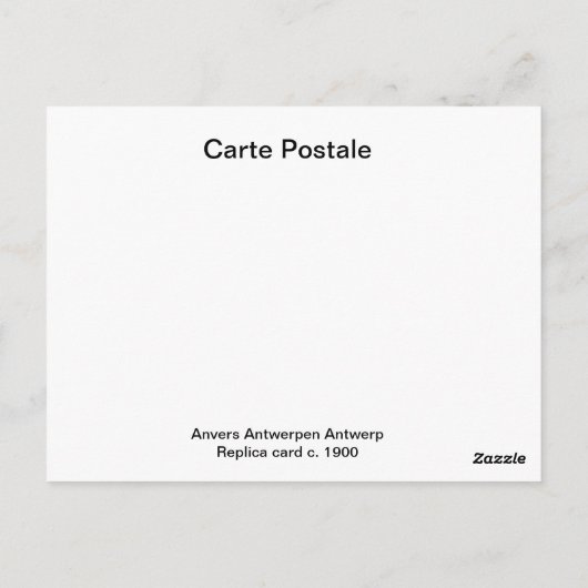 Anvers, carte réplique c. 1900 (Dos)