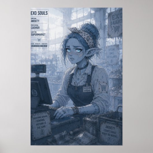Anxiété / Caissier / Affiche Supermarché (Devant)