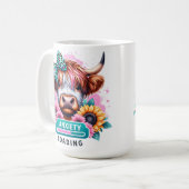 Anxiété Chargement Highland Cow Ceramic Mug (Devant gauche)