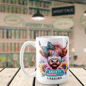 Anxiété Chargement Highland Cow Ceramic Mug